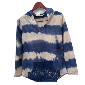 Vintage Havana Hoodie Women Size L Blue Beige
Striped Tie Dyed Crochet Ribbed
